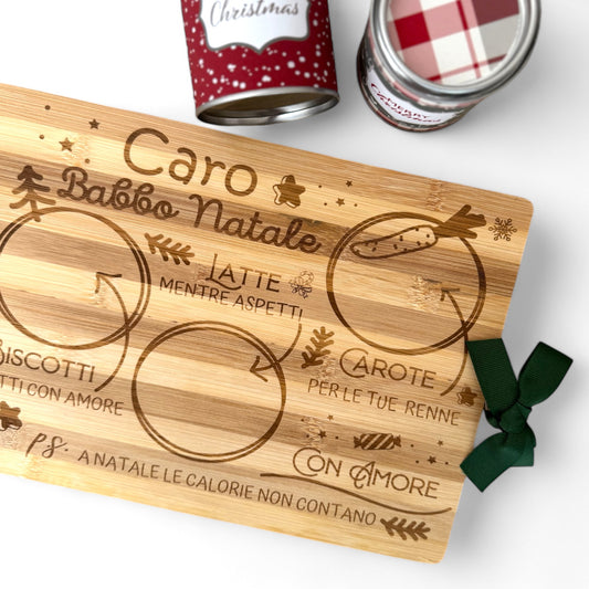 Vassoio in legno personalizzato per Babbo Natale