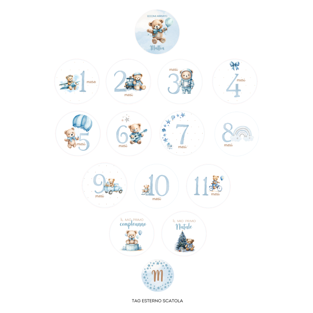 Card “Primi Mesi” in scatola kraft personalizzata