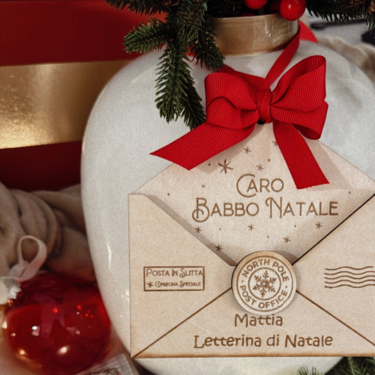 Porta Lettera per Babbo Natale in Legno Personalizzato 🎅