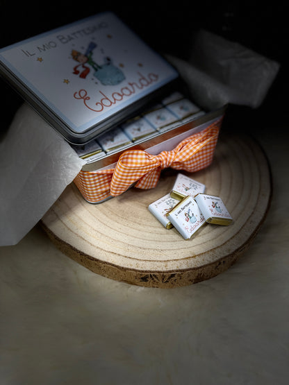 Scatola in latta personalizzata con cioccolatini