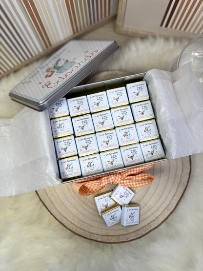 Scatola in latta personalizzata con cioccolatini