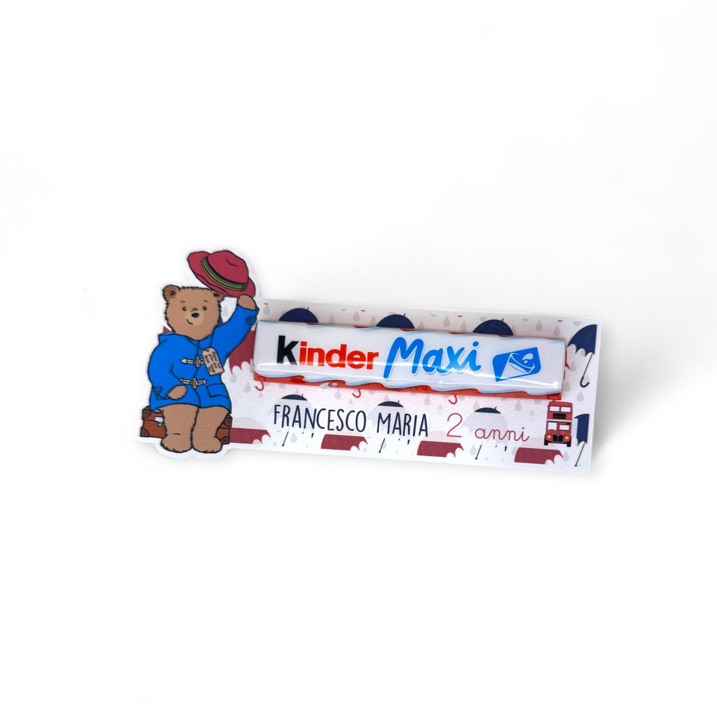 Cartoncino sagomato “PADDINGTON BEAR” con Kinder Maxi