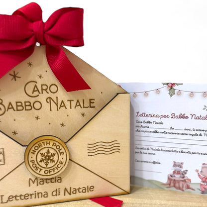 Porta Lettera per Babbo Natale in Legno Personalizzato 🎅