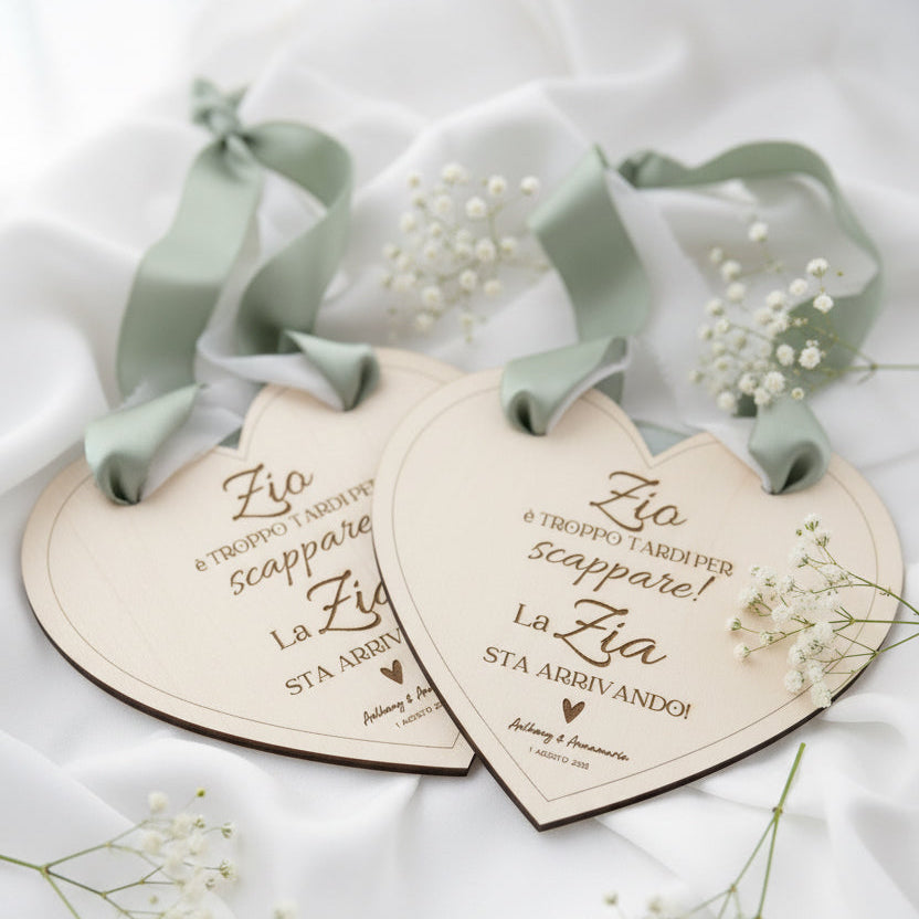 Targa personalizzata in legno paggetto/damina