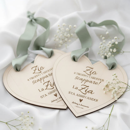 Targa personalizzata in legno paggetto/damina