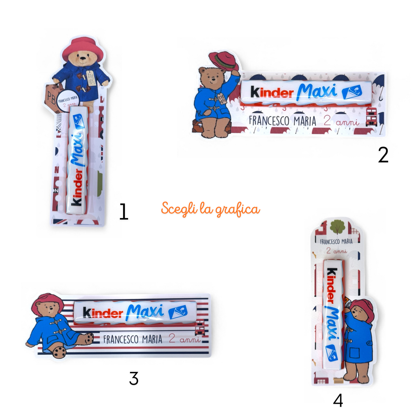 Cartoncino sagomato “PADDINGTON BEAR” con Kinder Maxi